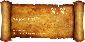 Major Mór névjegykártya